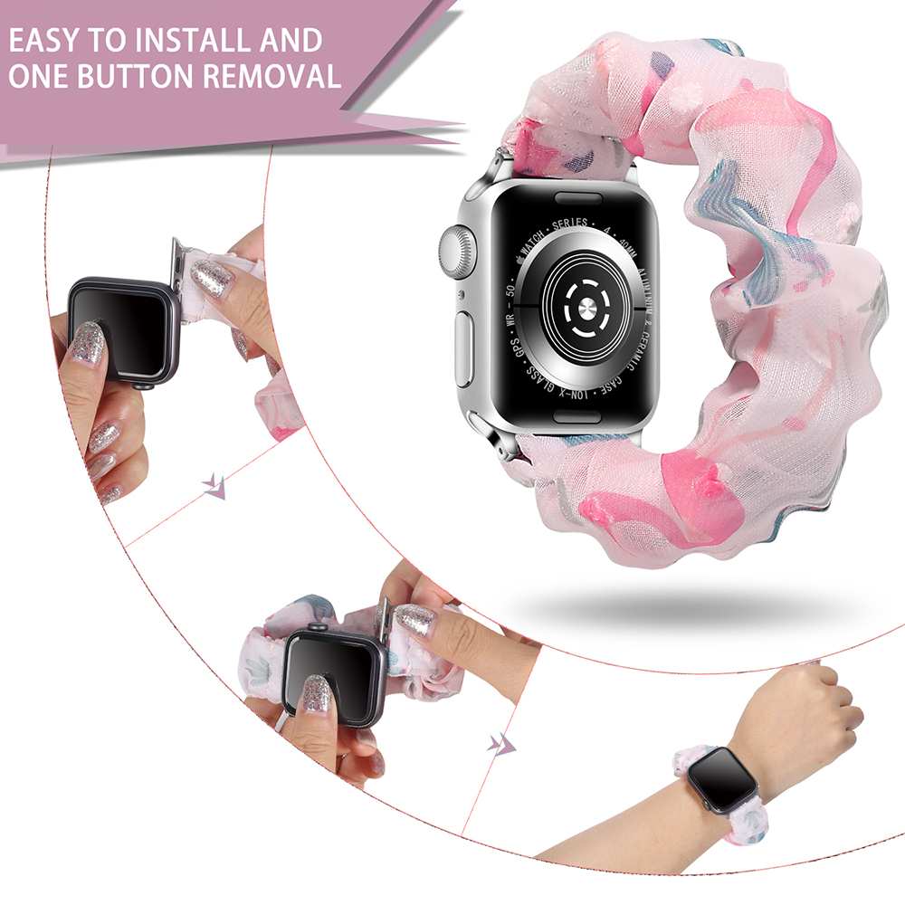 Dây đeo MAYSHOW Nữ Dây đeo tóc Scrunchie Đàn hồi cho Dây đeo Apple Watch 5 4 3 2 38mm 40mm 42mm 44mm Dây đeo đồng hồ