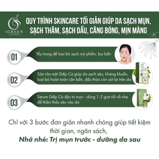 COMBO TOÀN DIỆN CHO DA HẾT MỤN, THÂM - COMBO DIẾP CÁ IGREEN