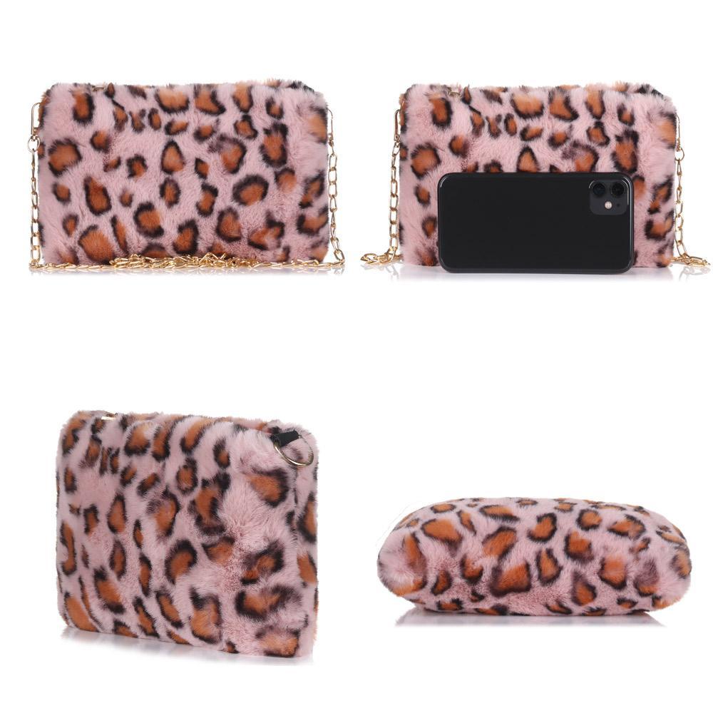 UUMIR Túi Đeo Vai Giả Lông Mềm Họa Tiết Da Báo Thời Trang Cho Nữ