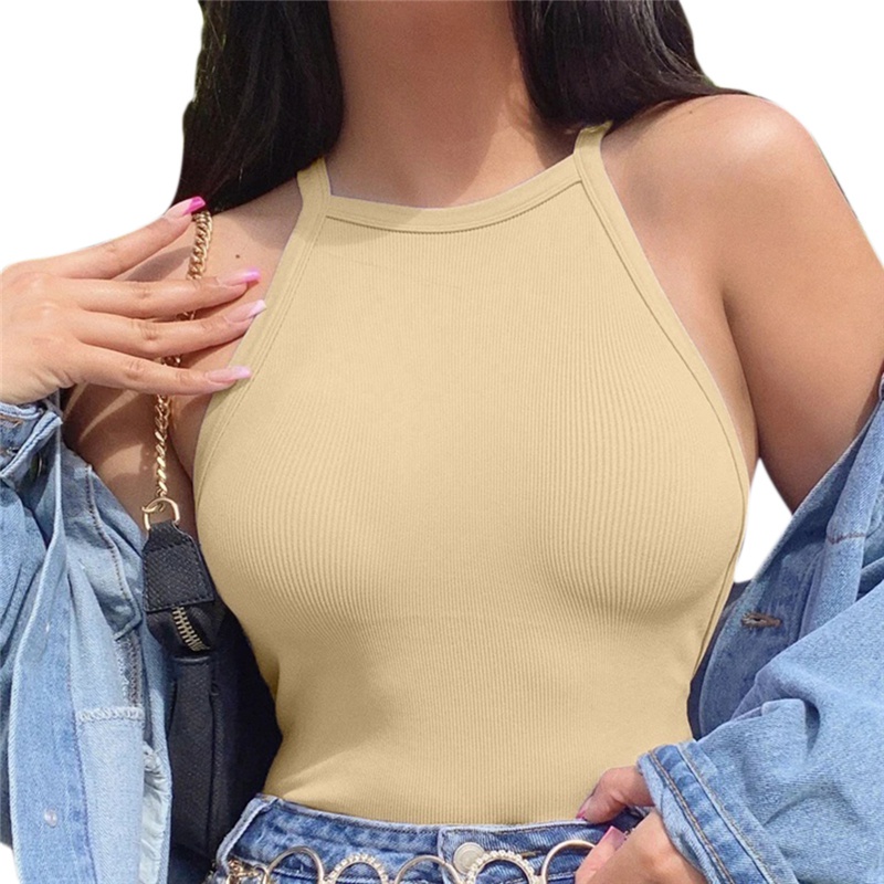 Áo Tank Top Không Tay Hở Lưng Màu Trơn Thời Trang Mùa Hè Quyến Rũ Cho Nữ | WebRaoVat - webraovat.net.vn