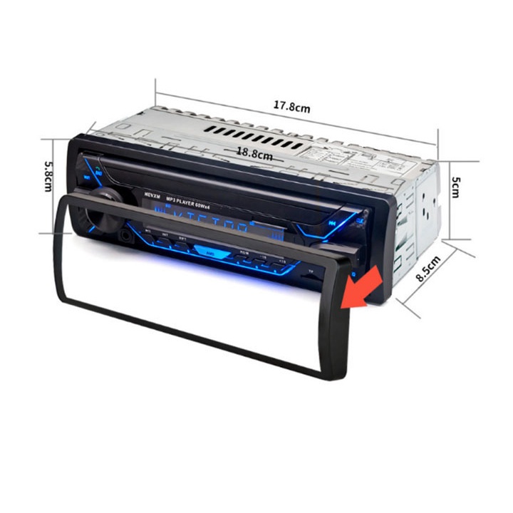 Máy nghe nhạc Ô tô, đài FM cho oto, máy nghe nhạc MP3 Bluetooth xe hơi JSD-5258-12V