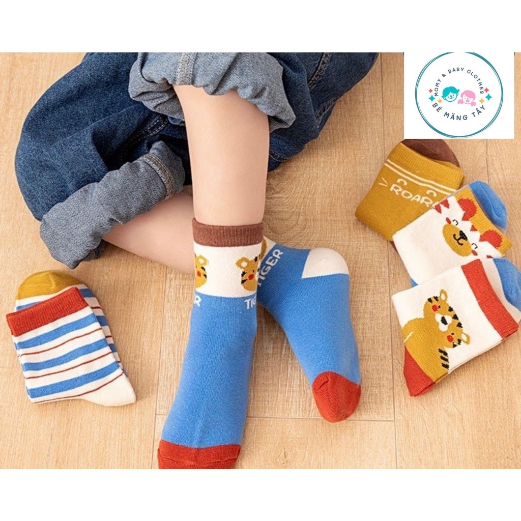 Tất Vớ Cotton Thấm Hút Mồ Hôi In Họa Tiết Động Vật Hoạt Hình Cho Bé Trai Bé Gái Học Sinh màu ngẫu nhiên