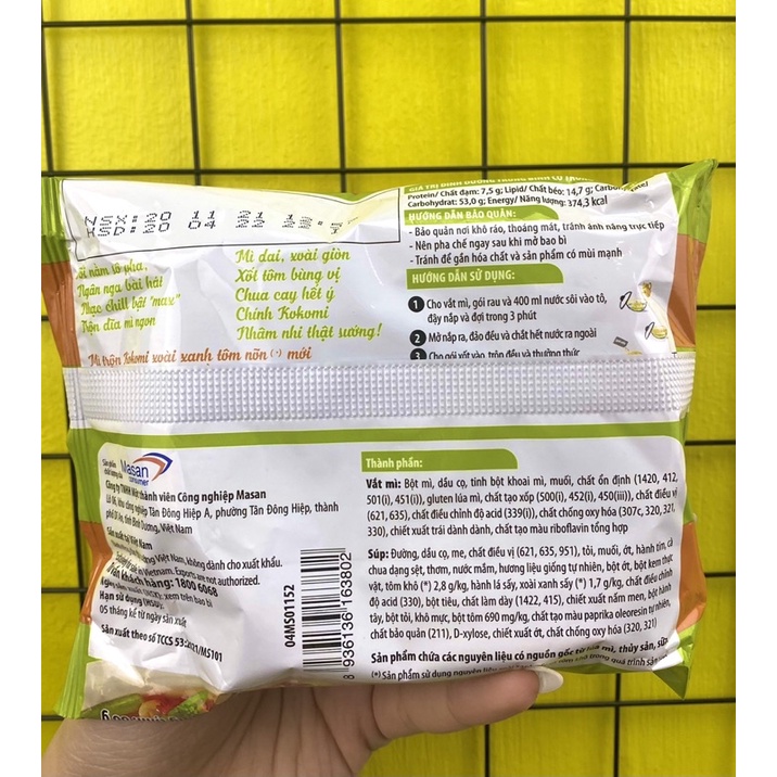 Mì trộn Kokomi Xoài xanh Tôm nõn gói 86g | BigBuy360 - bigbuy360.vn