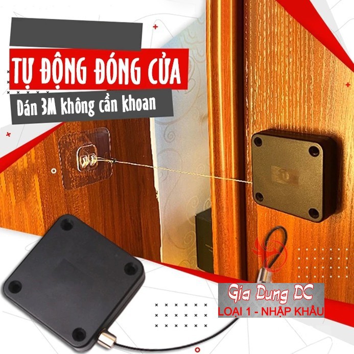 Bộ Thiết Bị Tự Động Đóng Chốt Cửa Cho Cửa Hàng Văn Phòng Gia Đình Dán 3M Không Cần Khoan Đục