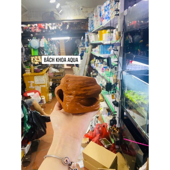 Hang gốm hình núi cho bể cá