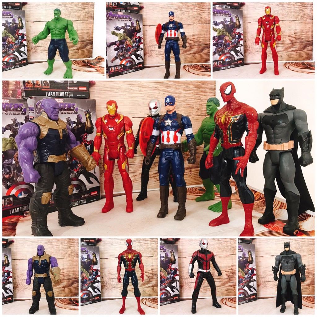 Đồ chơi mô hình biệt đội siêu anh hùng The Avengers nhựa đặc 30cm có nhạc phát sáng và cử động khớp