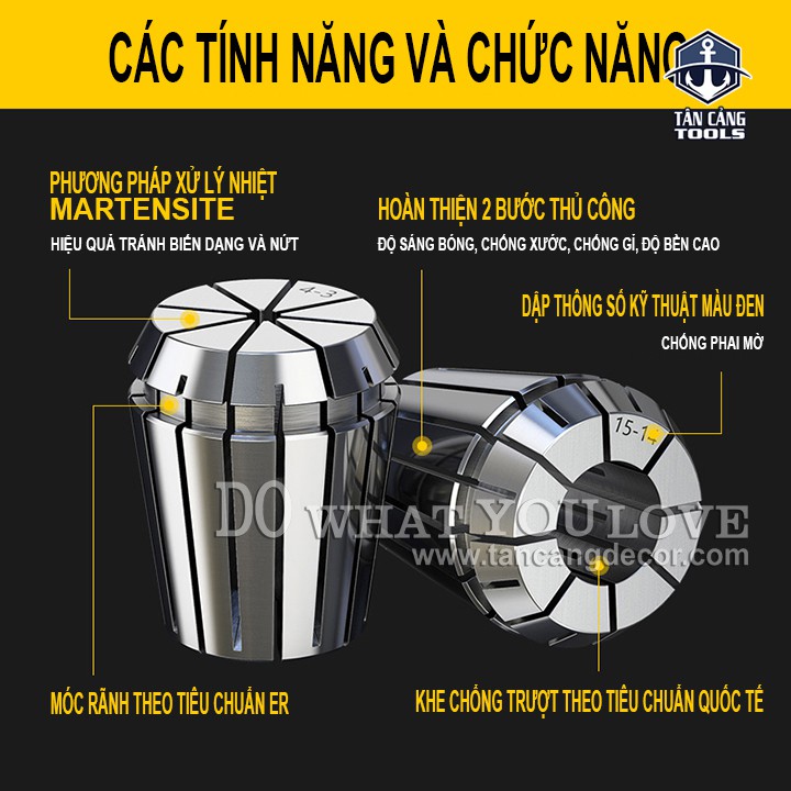 Collet CNC Huhao ER20 ( Nhiều Cỡ Kẹp )