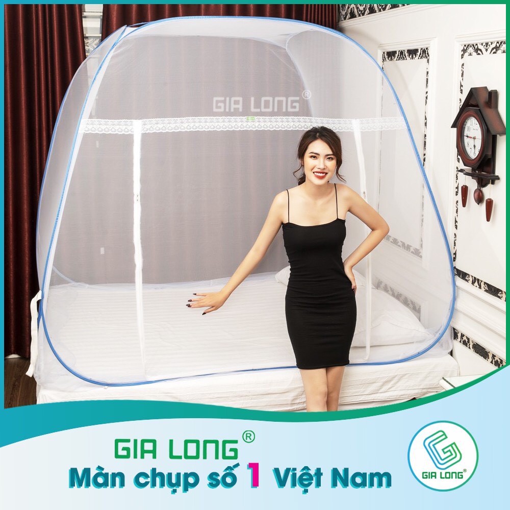 Màn mùng chụp tự bung Màn chụp đỉnh vuông cao cấp Gia Long (Đủ kích thước)