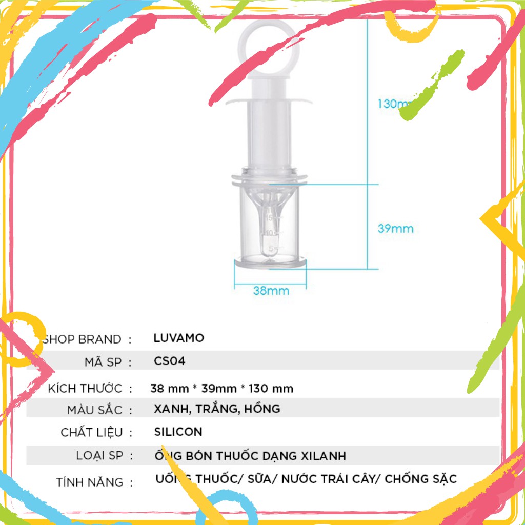 tuan000014 Dụng cụ bón thuốc ống hút sữa dạng xilanh cho bé không chịu bú bình an toàn chống sặc CS04 tuan000014