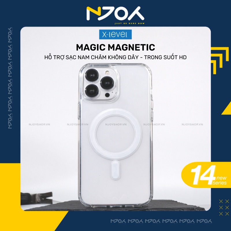 Ốp Lưng Hỗ Trợ Sạc Không Dây Có Túi Khí Chống Sốc Gờ Bảo Vệ Camera Cho ĐT iPhone 12 13 14 15 Pro Max X-Level Njoyshop