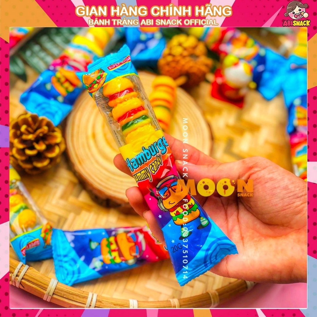 KẸO DẺO SUPER HAMBURGER DÀI GUMMY CANDY VVIP GÓI 20g vệ sinh an toàn thực phẩm
