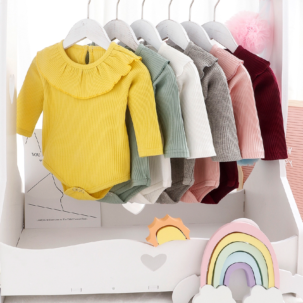 Áo liền quần cotton tay dài cho em bé