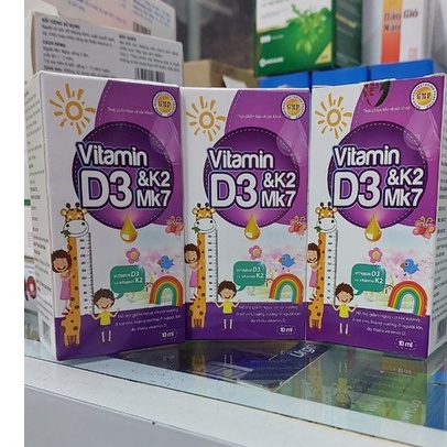 Vitamin D3 + K2 Drops - Bổ sung vitamin Tăng cường hấp thu canxi tối đa ( Vitamin D3 k2)