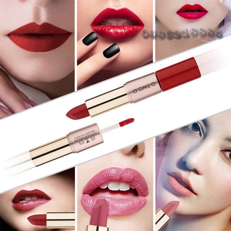 Thỏi son kem hỗn hợp O.TWO.O 2 in 1 Matte Lipstick & Liquid Lipstick LLL1