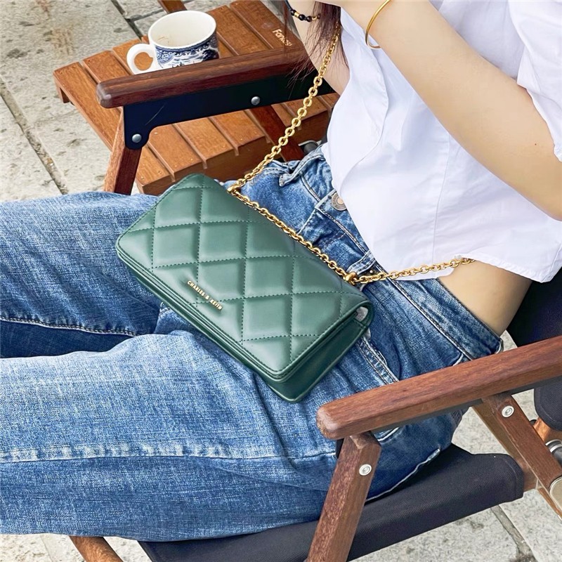 Phong Cách Mới CNK Ví Dài Hộp Quà ck6-10680924 Túi Đeo Chéo Dây Xích Hình Tranh Sơn Dầu Cho Nữ