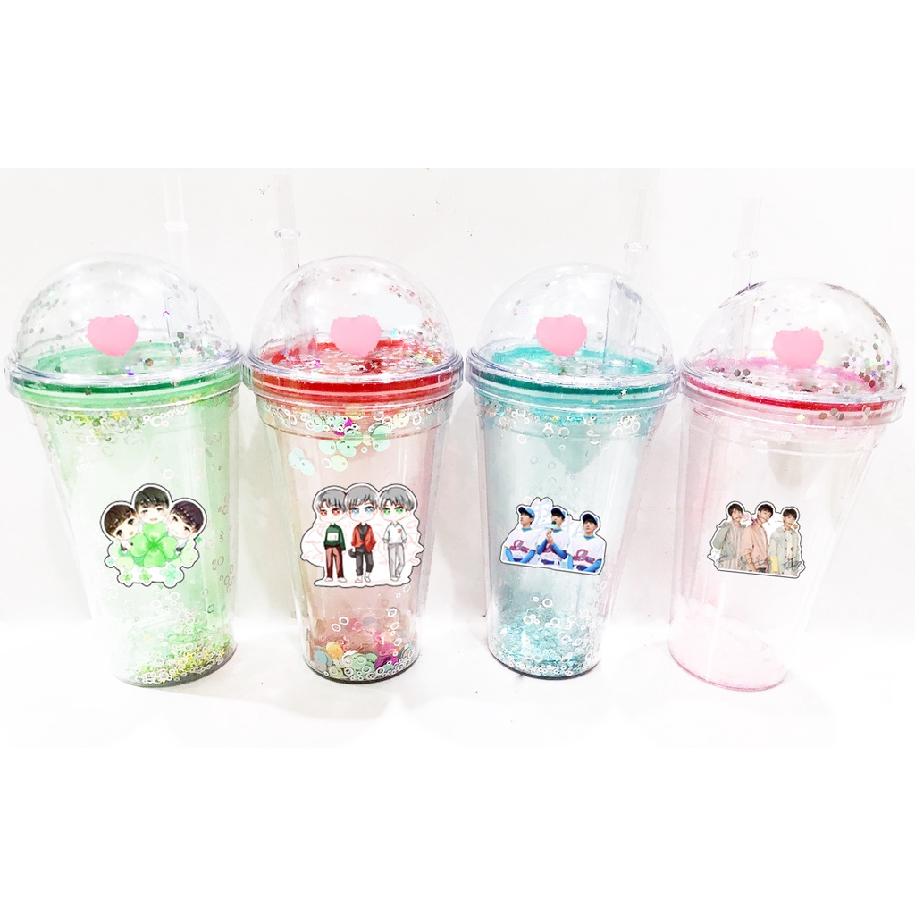 cốc 2 lớp kim tuyến tfboys khủng long nắp cầu CNCKI29 ly giữ nhiệt Cốc sứ totoro cute hoạt hình