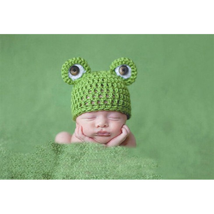 AN Mũ Len Ếch Xanh Chụp Ảnh Cho Bé