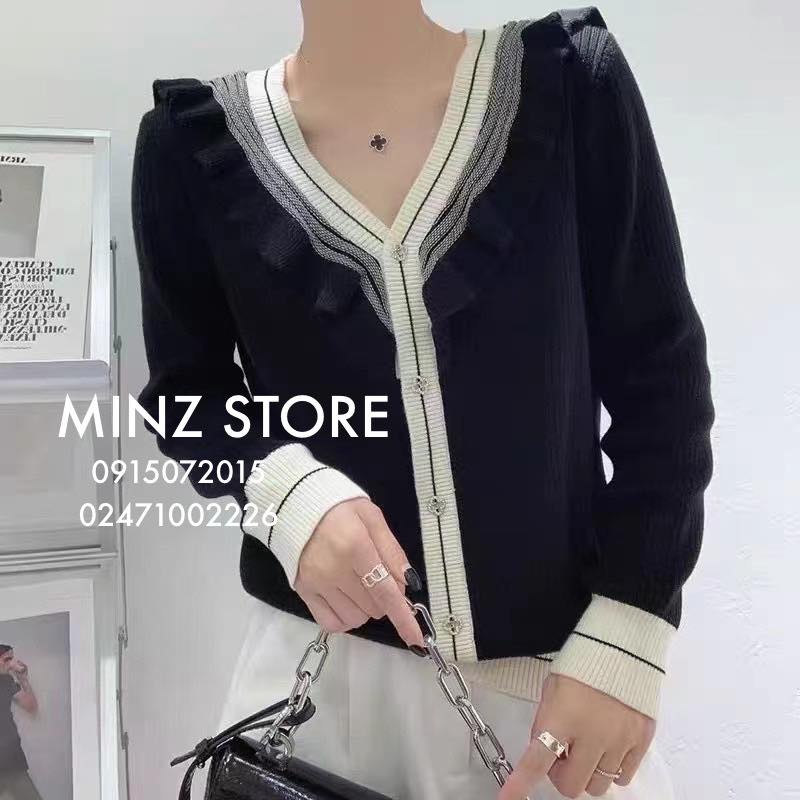 Cardigan cổ tim bèo cúc đính đá #991 (3 màu)
