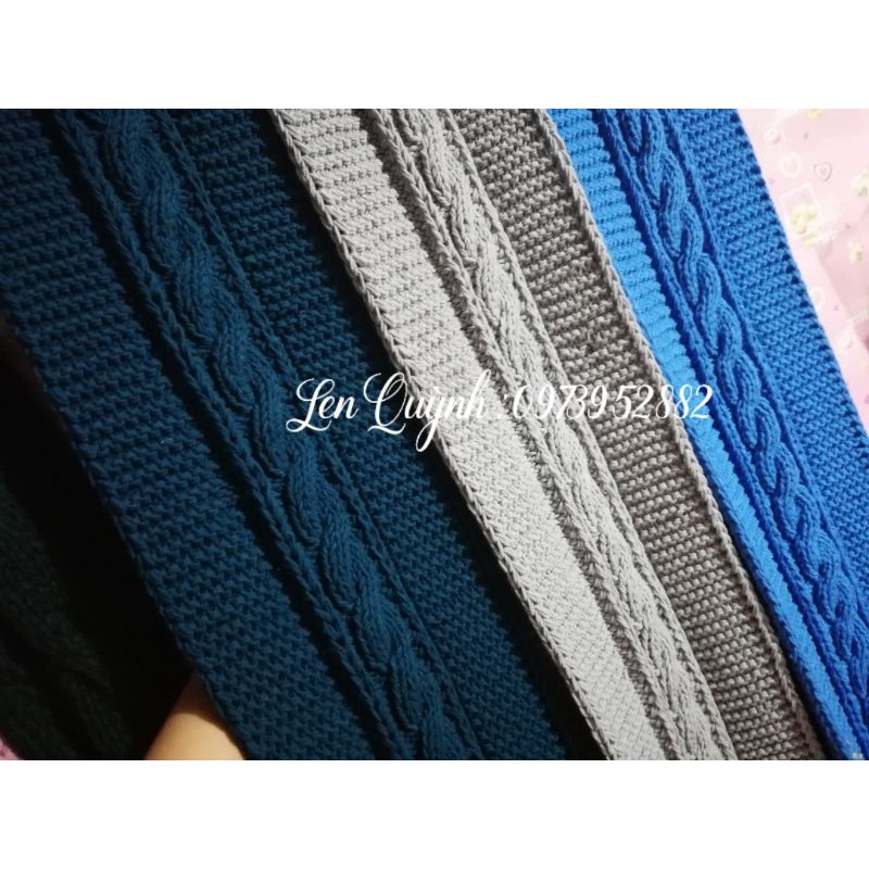Khăn len đan tay - kiểu vặn thừng cách điệu
