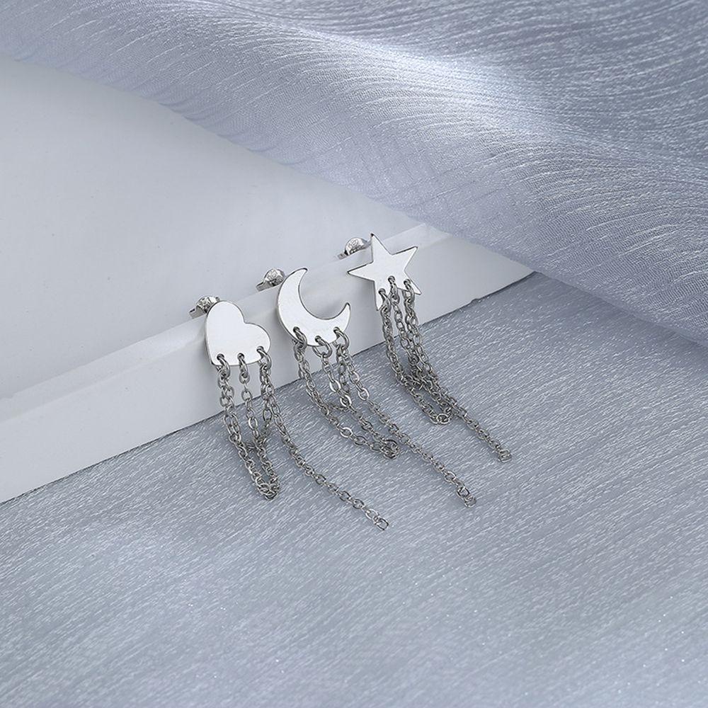 Bông Tai Tua Rua Hình Mặt Trăng Ngôi Sao Bằng Đồng VANES1 Cho Nữ