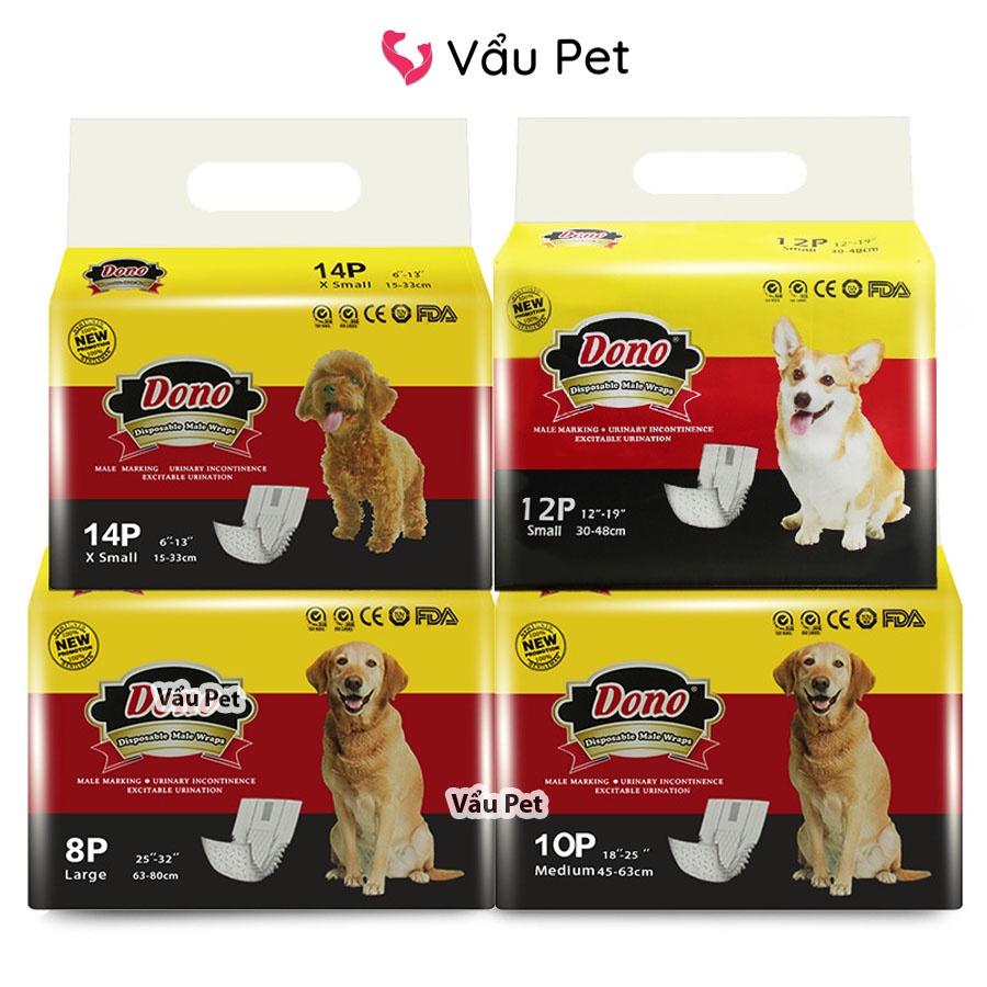 Bỉm cho chó con, poodle, cún, mèo đực DONO - Bỉm chó mèo Vẩu Pet Shop