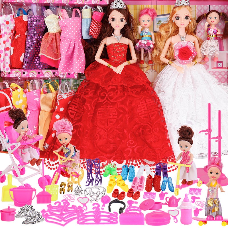 Đồ chơi Barbie Cô gái Trẻ em Búp bê Bộ lớn Thị trường Bán buôn Mua ròng Red Snow White