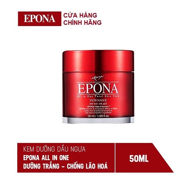 Kem dưỡng da trắng hồng - căng bóng sau 12 ngày chiết xuất dầu ngựa Epona All In One Intensive 50ml