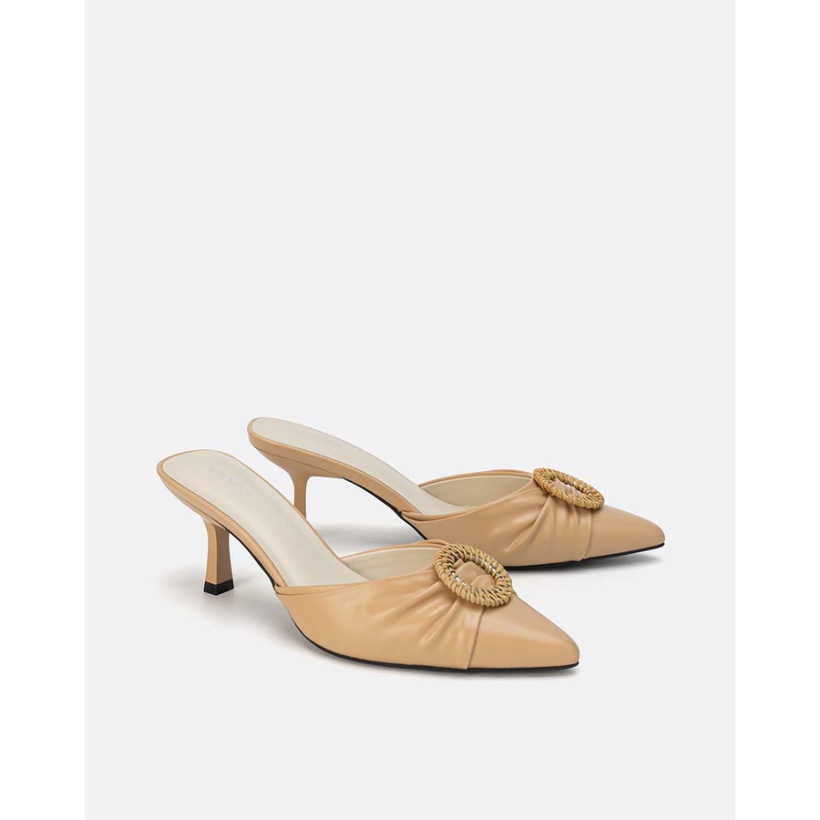 [WABRJN50 - giảm 10% đơn 250K] JUNO - Giày Mules Bít Mũi Khóa Trang Trí Đan Lát - CG07106