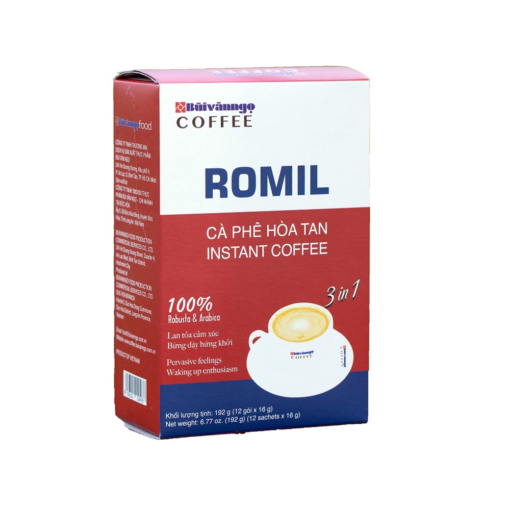 Cà phê hòa tan 3in1 ROMIL 192g - Bùi Văn Ngọ Coffee