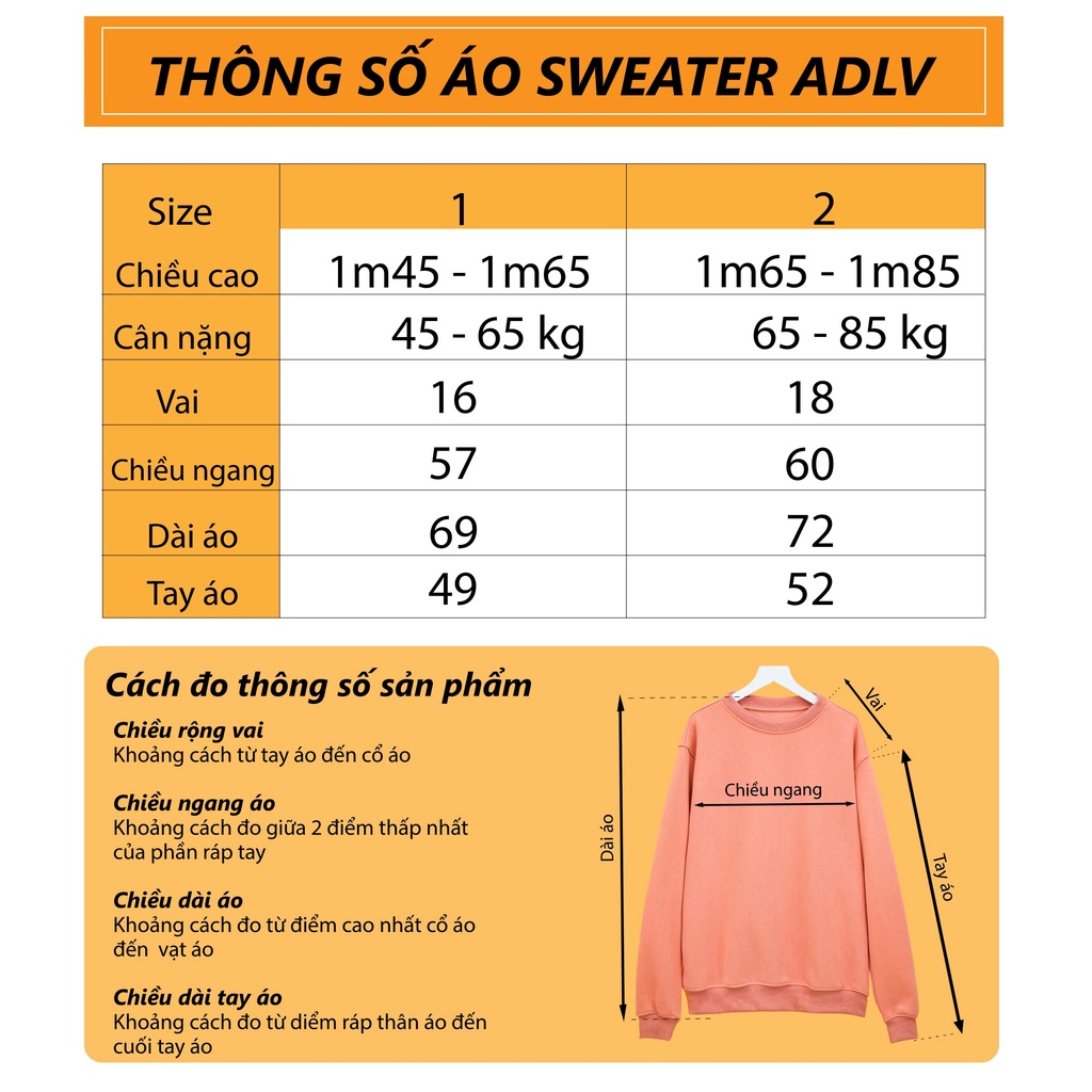 Áo nỉ bông Sweater ADLV KẸO DẺO Hogoto shop , Áo sweater nam nữ nỉ bông cotton