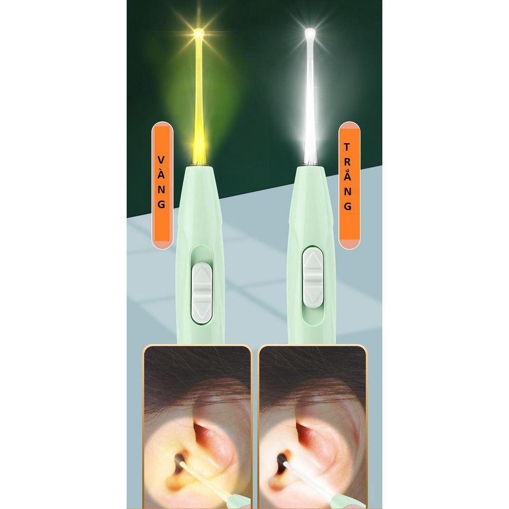 Bộ ráy tai lấy mũi có đèn  xài pin sạc  8 món full box  -  Bộ dụng cụ lấy ráy tai + nhíp có đèn led