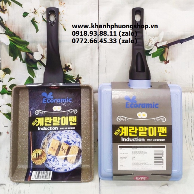 Chảo chiên trứng cuộn xài bếp từ Ecoramic Hàn Quốc - chảo chiên trứng cuộn xài bếp từ