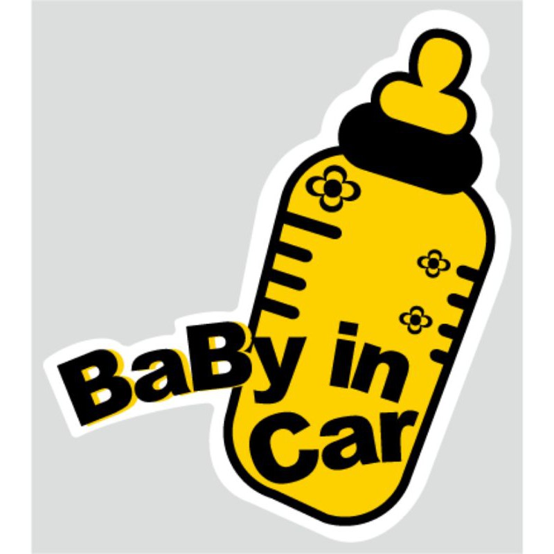 Tem decal dán xe hơi xe ô tô BABY IN CAR, BABY ON BROAD (mua 1 tặng 1 mẫu bất kỳ hoặc inbox chọn)