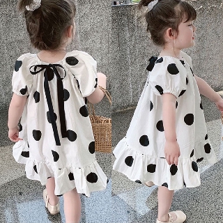 💥💥 HÀNG MỚI VỀ 💥Váy bé gái màu trắng chấm bi đỏ đen cực xinh cho bé từ 1-6 Tuổi