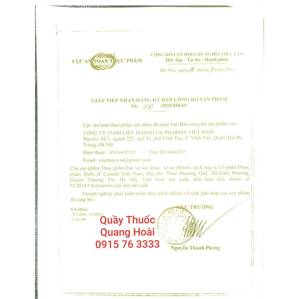 Bổ gan Liver Detoxi - Thanh nhiệt, giải độc, bảo vệ tế bào gan
