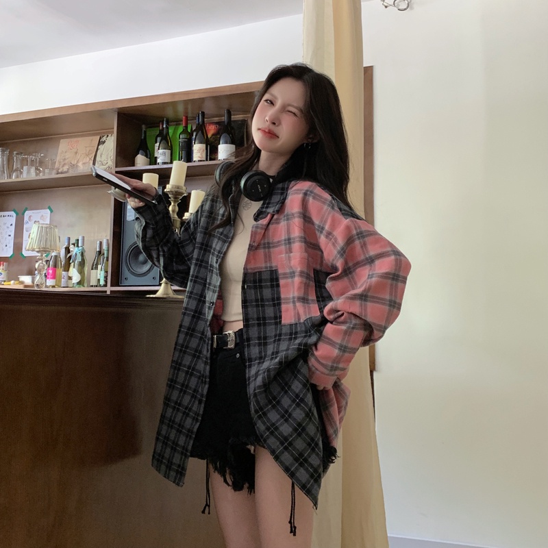 Áo sơ mi ZHELIHANGFEI dài tay dáng rộng phong cách cổ điển thoải mái thời trang