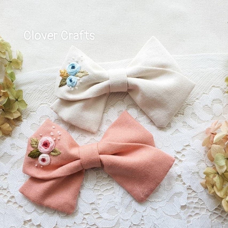 Nơ buộc tóc thêu tay