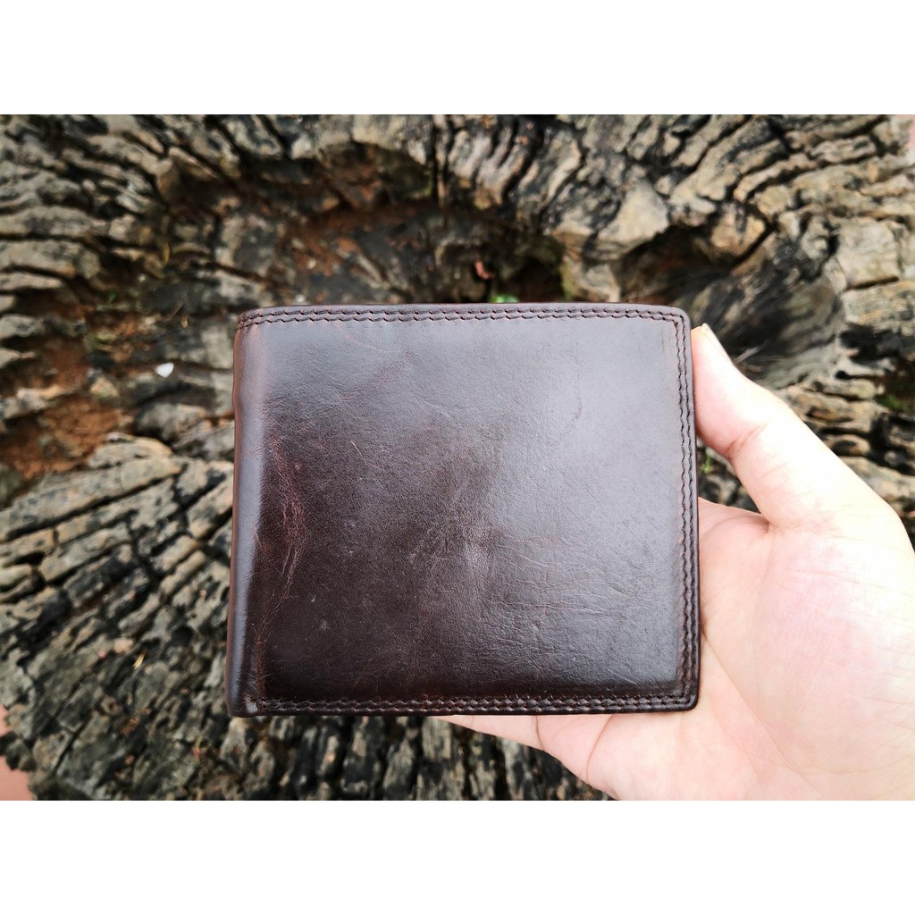 Ví ngang da bò thật - dòng bền bỉ chuẩn mực khuyên dùng VTC16 - Nâu đất