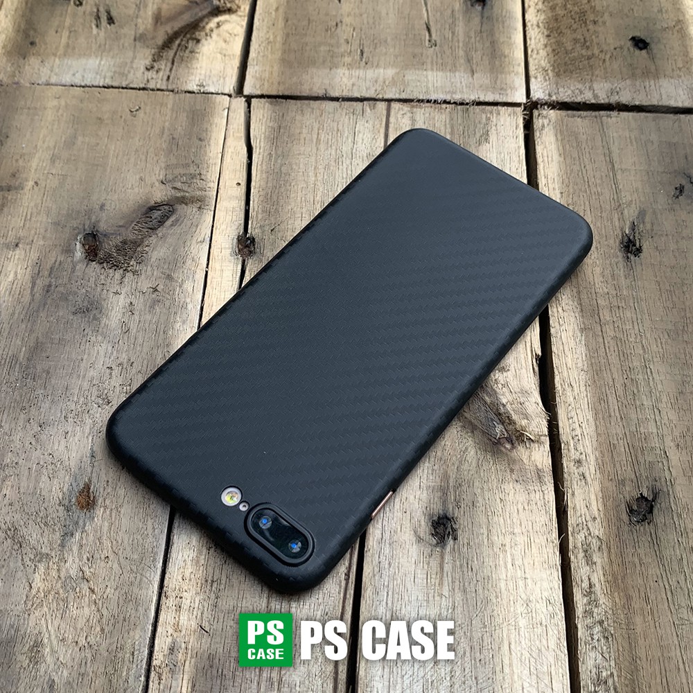 Ốp lưng siêu mỏng, vân carbon dành cho iPhone 7 Plus / iPhone 8 Plus - Màu đen - PS Case Phân Phối