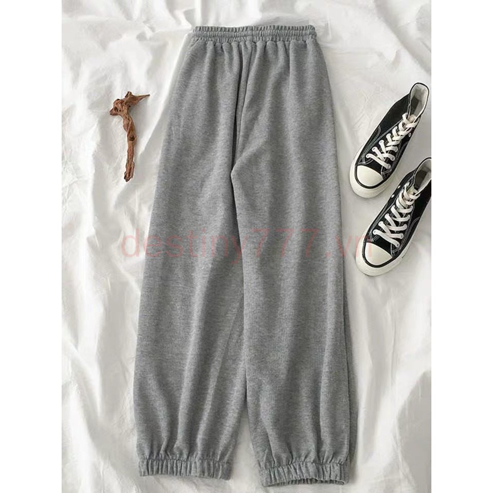 Quần jogger ống rộng bó gấu quần phong cách Ulzzang thời trang năng động cho nữ