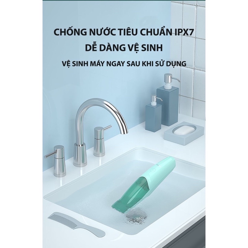 Tông Đơ Cắt Tóc Cho Bé Misuta Hút Tóc Tự Động, Hoạt Động Êm Ái, An Toàn , Có Sạc Pin Rời Kèm Bộ Phụ Kiện