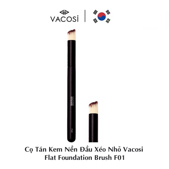 Cọ Tán Kem Nền Đầu Xéo Nhỏ Vacosi Flat Foundation Brush F01