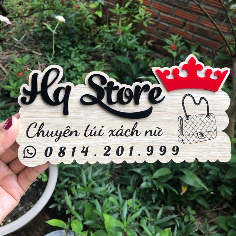 Bảng gỗ tên shop chụp ảnh sản phẩm/ dịch vụ hastag
