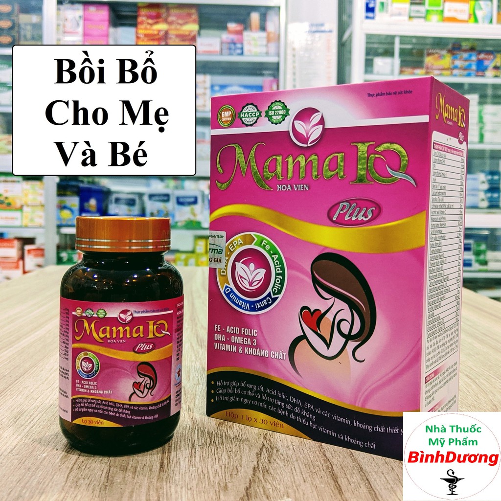 Mama IQ Plus - Bổ sung Sắt, Canxi, DHA, Omega 3 và các vitamin, khoáng chất thiết yếu cho phụ nữ có thai và sau sinh