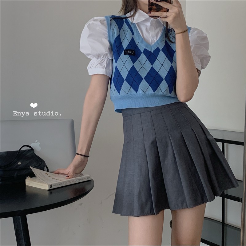 Áo Nữ Không Tay Họa Tiết Hình Thoi Thời Trang Cá Tính | BigBuy360 - bigbuy360.vn