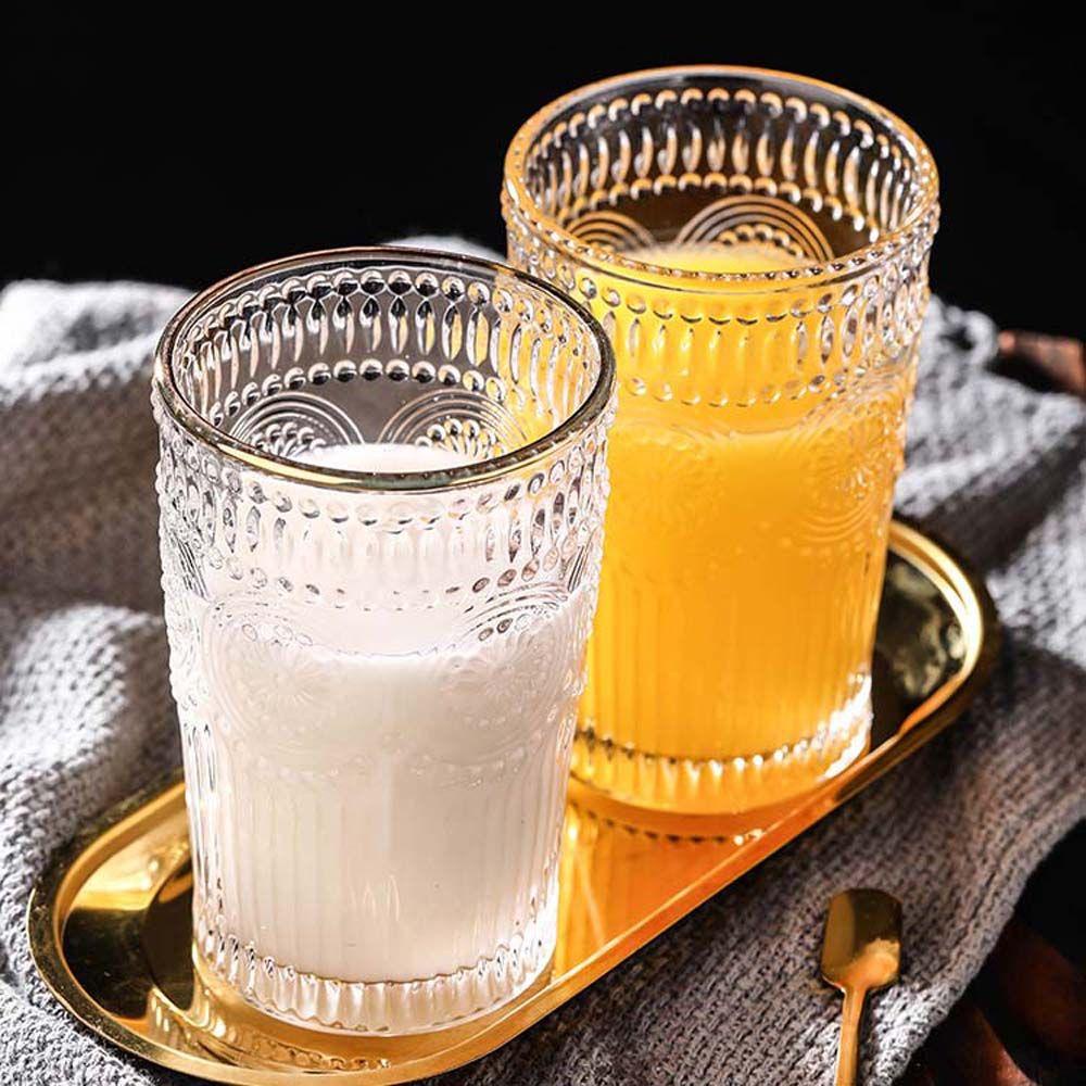 YIYU Kính Cốc Thủy Tinh Dập Nổi Họa Tiết Cổ Điển Cách Nhiệt Dùng Uống Bia / Nước Ép /