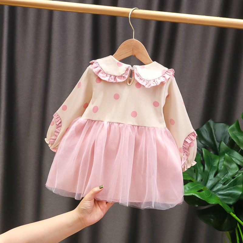 Đầm Xòe Chấm Bi Xinh Xắn Dành Cho Bé Gái