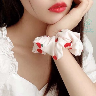 Combo 4 dây thun cột tóc, dây buộc tóc, vòng cột tóc dâu tây