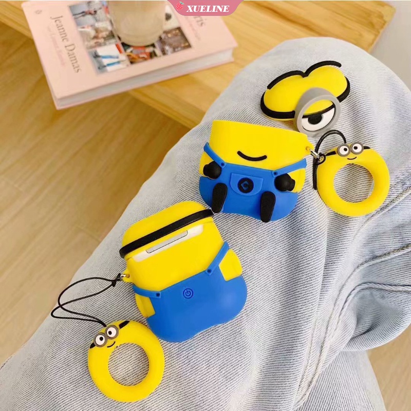 Vỏ Bảo Vệ Hộp Sạc Tai Nghe AirPods 1 2 3 Pro Bằng Silicon Mềm Hình Minions Dễ Thương Thời Trang