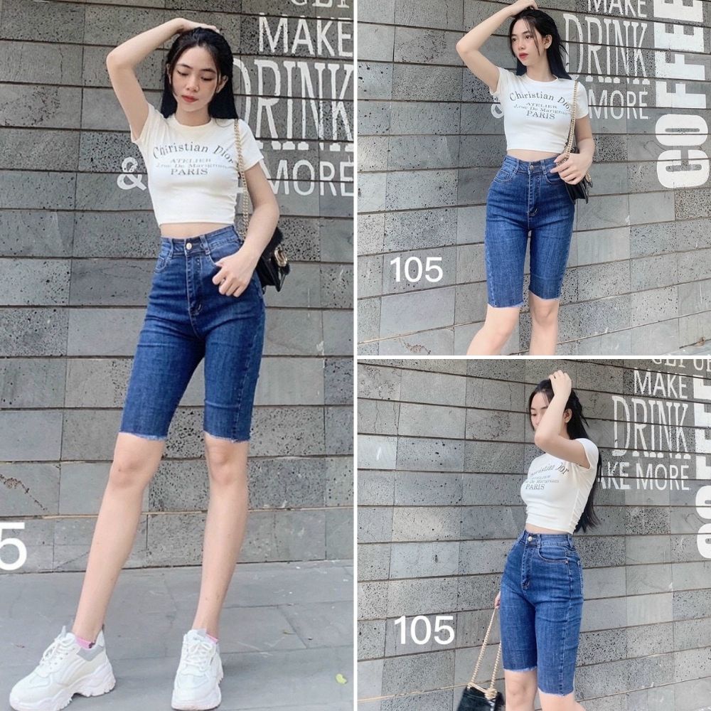 Quần jeans ngố, quần jeans nữ chất co dãn 2 màu đậm nhạt size S M L XL SKUQ-08A